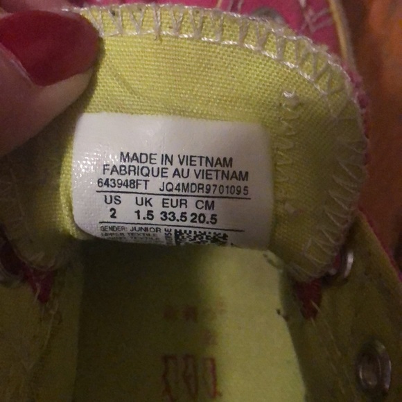 Hot pink converse one star slip on sneakers size 2 - Picture 4 of 5